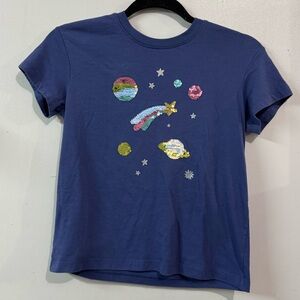 Cat & Jack Blue Kids Short Sleeve Tee with Planet Design